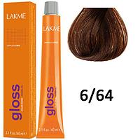 Полуперманентная краска для волос Gloss ТОН - 6/64, 60мл (Lakme)