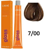 Полуперманентная краска для волос Gloss ТОН - 7/00, 60мл (Lakme)