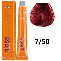 Полуперманентная краска для волос Gloss ТОН - 7/50, 60мл (Lakme)