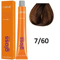 Полуперманентная краска для волос Gloss ТОН - 7/60, 60мл (Lakme)