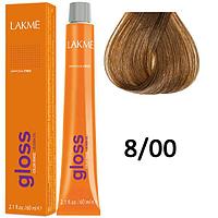 Полуперманентная краска для волос Gloss ТОН - 8/00, 60мл (Lakme)