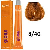 Полуперманентная краска для волос Gloss ТОН - 8/40, 60мл (Lakme)
