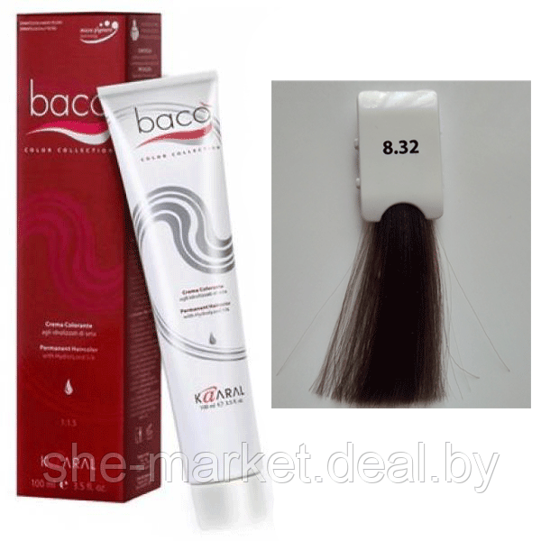 Стойкая крем-краска Baco Silk hydrolized hair color cream 8.32 100мл (Kaaral) - фото 1 - id-p108614795