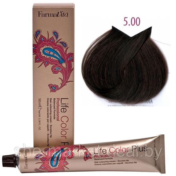 Крем-краска для волос LIFE COLOR PLUS 5,00/5NI светлый интенсивный коричневый 100мл (Farmavita) - фото 1 - id-p108609402