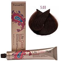 Крем-краска для волос LIFE COLOR PLUS 5,03/5NW светлый тёплый коричневый 100мл (Farmavita)