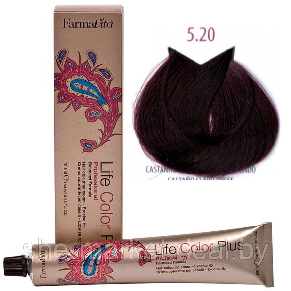 Крем-краска для волос LIFE COLOR PLUS 5,20/5I светлый фиолетовый коричневый 100мл (Farmavita) - фото 1 - id-p108609407