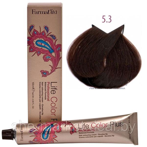 Крем-краска для волос LIFE COLOR PLUS 5,3/5D светлый золотистый коричневый 100мл (Farmavita) - фото 1 - id-p108609408