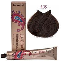 Крем-краска для волос LIFE COLOR PLUS 5,35/5CI светлый шоколадный коричневый 100мл (Farmavita)