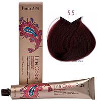Крем-краска для волос LIFE COLOR PLUS 5,5/5RM светлый махагоновый коричневый 100мл (Farmavita)