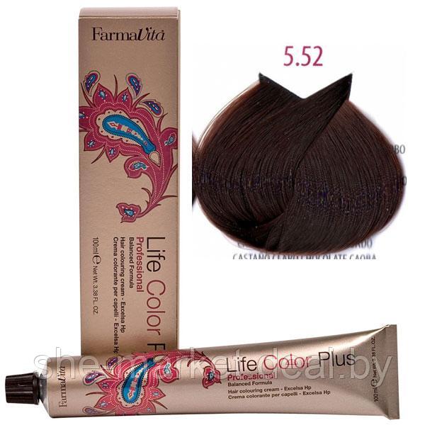 Крем-краска для волос LIFE COLOR PLUS 5,52/5ММ светлый шоколадно-махагоновый коричневый100мл (Farmavita) - фото 1 - id-p108609414