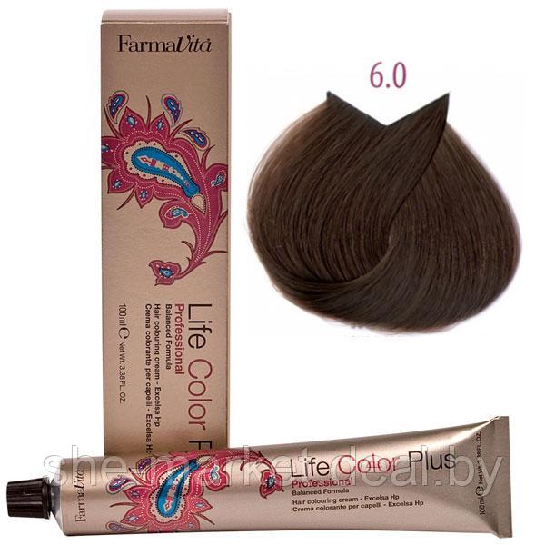 Крем-краска для волос LIFE COLOR PLUS 6,0/6N тёмный блондин 100мл (Farmavita) - фото 1 - id-p108609419