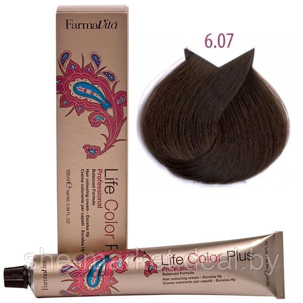 Крем-краска для волос LIFE COLOR PLUS 6,07/6MNF тёмный холодный блондин 100мл (Farmavita) - фото 1 - id-p108609422