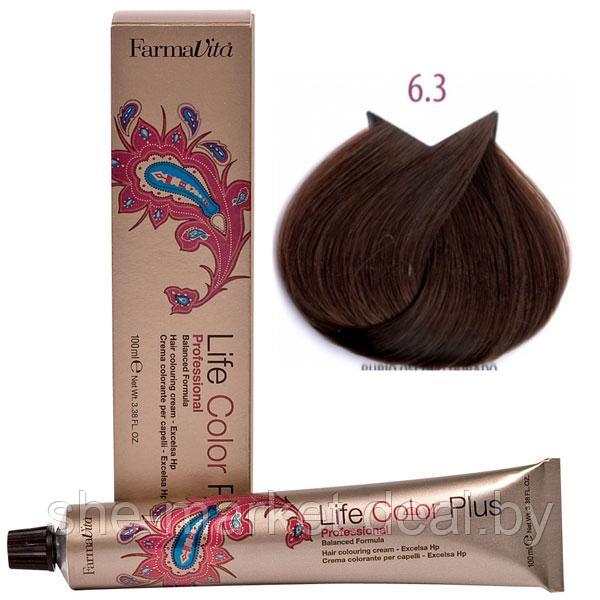 Крем-краска для волос LIFE COLOR PLUS 6,3/6D тёмный золотистый блондин 100мл (Farmavita) - фото 1 - id-p108609427