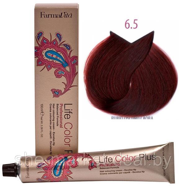 Крем-краска для волос LIFE COLOR PLUS 6,5/6RM тёмный махагоновый блондин 100мл (Farmavita) - фото 1 - id-p108609436