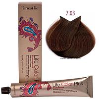 Крем-краска для волос LIFE COLOR PLUS 7,03/7NW тёплый блондин 100мл (Farmavita)