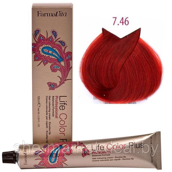 Крем-краска для волос LIFE COLOR PLUS 7,46/7CR медно-красный блондин 100мл (Farmavita) - фото 1 - id-p108609455