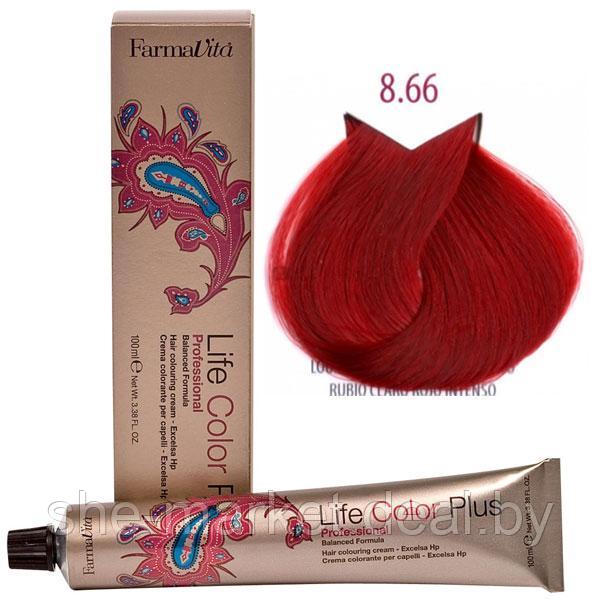 Крем-краска для волос LIFE COLOR PLUS 8,66/8RS пламенный пурпурно-красный 100мл (Farmavita) - фото 1 - id-p108609473