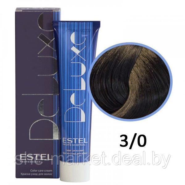 Краска-уход для волос Deluxe 3/0 темный шатен 60мл (Estel, Эстель) - фото 1 - id-p108607989
