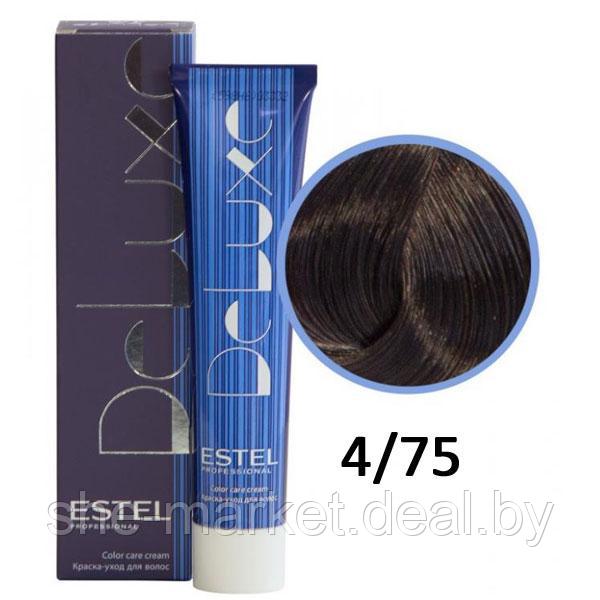 Краска-уход для волос Deluxe 4/75 шатен коричнево-красный 60мл (Estel, Эстель) - фото 1 - id-p108607998