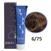 Краска-уход для волос Deluxe 6/75 темно-русый коричнево-красный 60мл (Estel, Эстель)