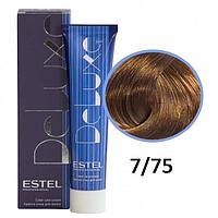Краска-уход для волос Deluxe 7/75 русый коричнево-красный 60мл (Estel, Эстель)