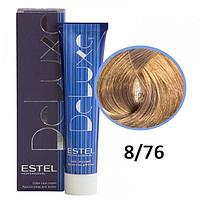 Краска-уход для волос Deluxe 8/76 светло-русый коричнево-фиолетовый 60мл (Estel, Эстель)