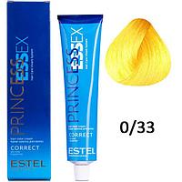 Крем-краска для волос PRINCESS ESSEX CORRECT 0/33 желтый 60мл (Estel, Эстель)