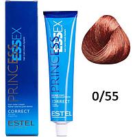 Крем-краска для волос PRINCESS ESSEX CORRECT 0/55 красный 60мл (Estel, Эстель)