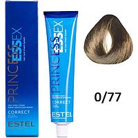 Крем-краска для волос PRINCESS ESSEX CORRECT 0/77 коричневый 60мл (Estel, Эстель)