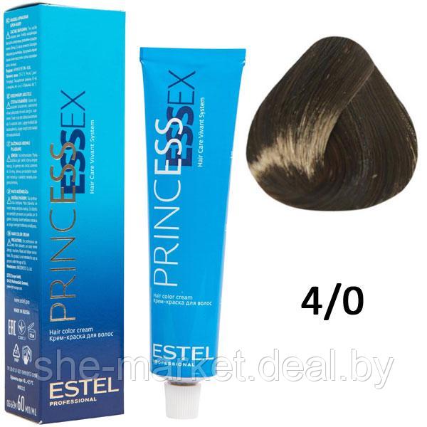 Крем-краска для волос PRINCESS ESSEX 4/0 шатен 60мл (Estel, Эстель) - фото 1 - id-p108609666