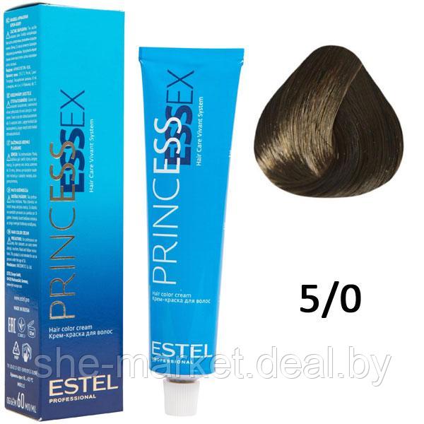 Крем-краска для волос PRINCESS ESSEX 5/0 светлый шатен 60мл (Estel, Эстель) - фото 1 - id-p108609672