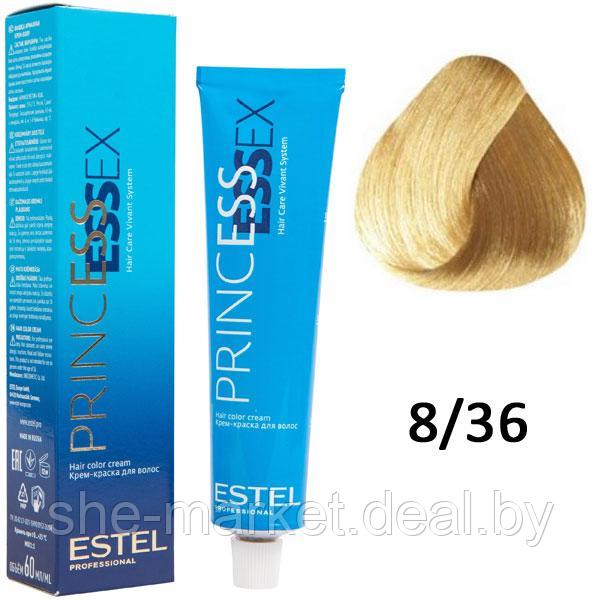 Крем-краска для волос PRINCESS ESSEX 8/36 светло-русый золотисто-фиолетовый 60мл (Estel, Эстель) - фото 1 - id-p108609717