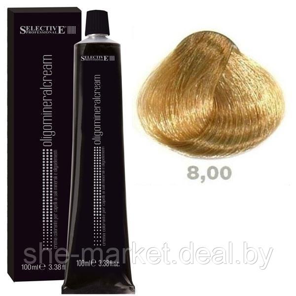 Крем-краска для волос Oligomineral Cream 8.00 светлый блондин 100мл (Selective Professional) - фото 1 - id-p108609538