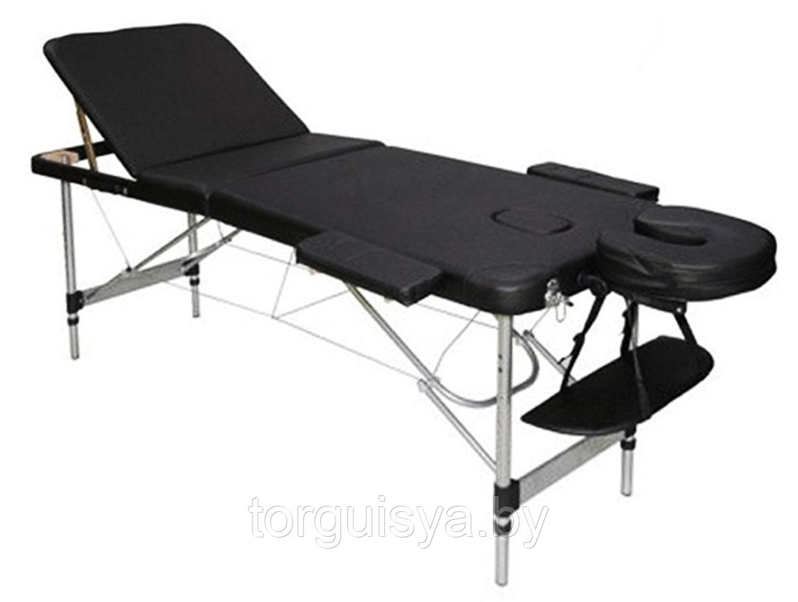 Массажный стол складной 3-х секционный алюминиевый Atlas Sport черный - фото 1 - id-p108621890