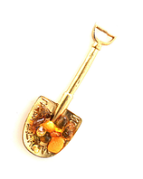 Сувенир-талисман для кошелька с балтийским янтарём «Кошельковая лопата»