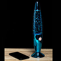 Лава лампа с блестками в цветном корпусе 42 см Синяя