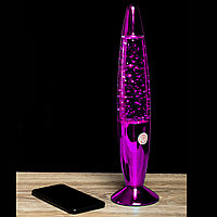 Лава лампа с блестками в цветном корпусе 35 см Пурпурная
