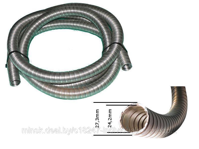 Труба гофрированная стальная d.24 mm - фото 1 - id-p108660054