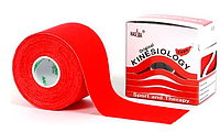 Кинезио тейп Kinesiology Tape Красный, 5 см × 1 м