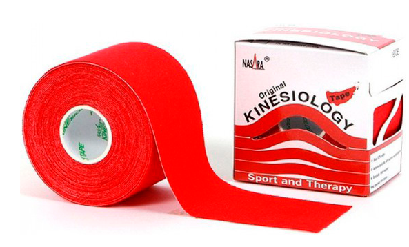 Кинезио тейп Kinesiology Tape Красный, 5 см × 1 м - фото 1 - id-p108664876