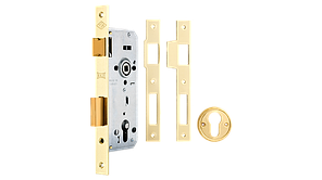 Замок врезной 152R B:35мм, латунь, 2 оборота, с ответной планкой, станд. упа