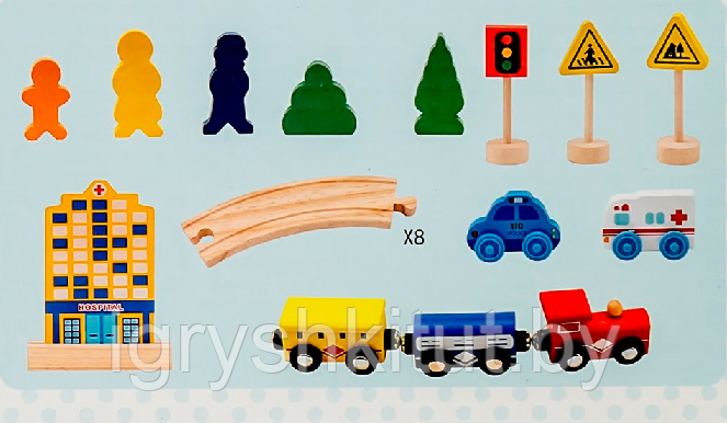 Игровой набор деревянный Железная дорога, арт.VT19-20258 - фото 3 - id-p108755553