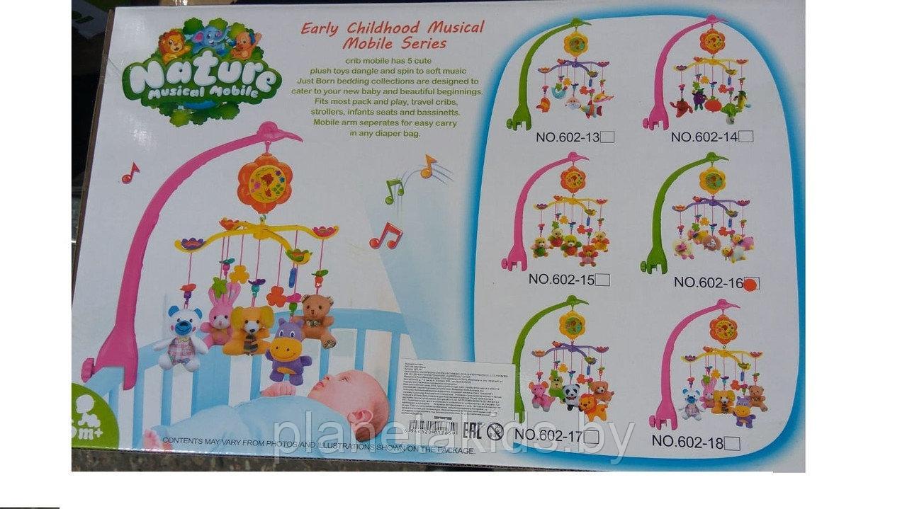 Музыкальная каруселька на кроватку с мягкими игрушками (львенок, панда,слоник идр.) 80 мелодий, 602-17 - фото 2 - id-p108757300