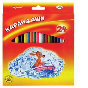 Цветные карандаши "Мультики", 24 цвета, фото 2