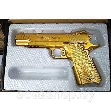 Пистолет детский металлический Colt Air Soft Gun K-35DF золото - фото 2 - id-p108792560