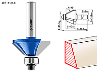Фреза кромочная калевочная(фасочная) №9, D= 31,8мм, ЗУБР, ПРОФЕССИОНАЛ, 28711-31.8