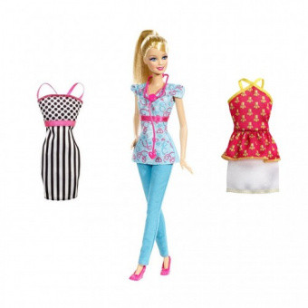 Кукла БАРБИ НАБОР "КУКЛА БАРБИ И ОДЕЖДА" №5 BDT23/CFX70/CLL58 Mattel Barbie