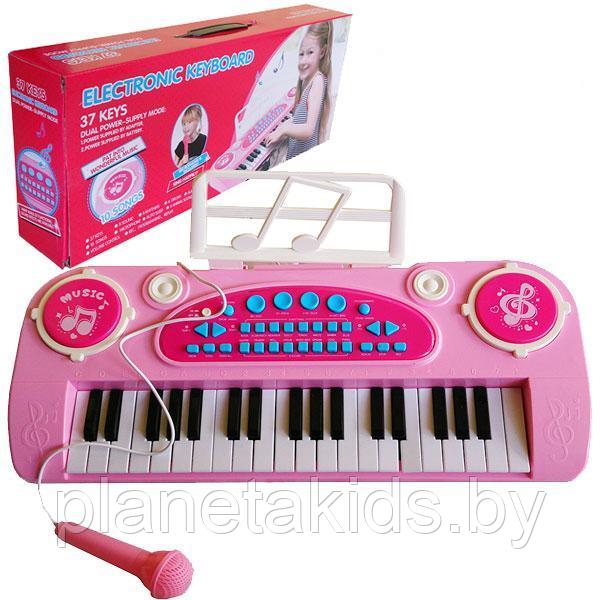 Синтезатор детский (пианино) 37 клавиш, микрофон, запись, арт. 328-03B
