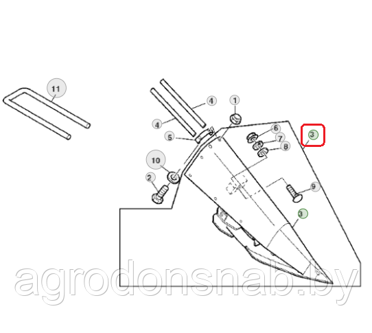 Делитель жатки AH166510 - фото 1 - id-p49211516