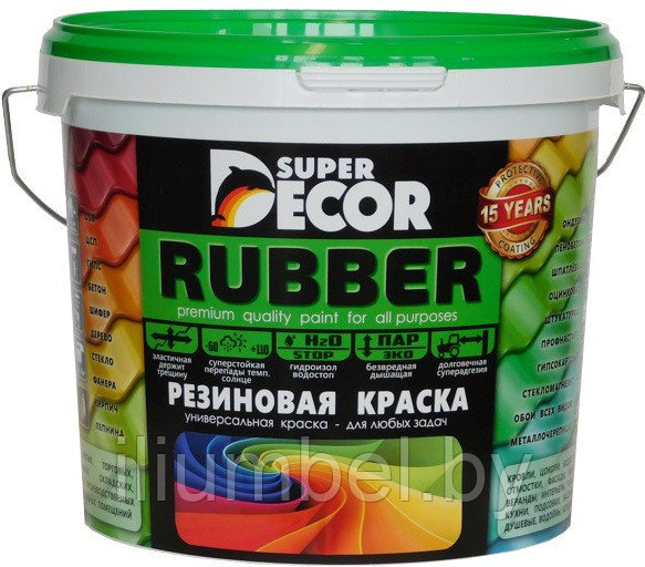 Резиновая краска SUPER DECOR RUBBER Супер Декор 00 Белоснежная, 6кг - фото 1 - id-p108925686